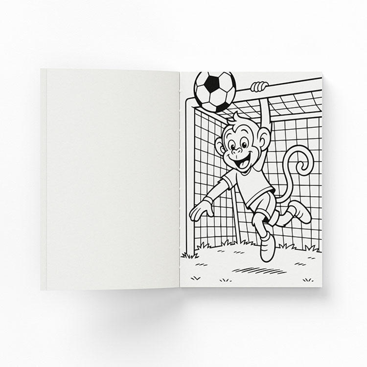 Soccer Animals interior page — monkey goalkeeper